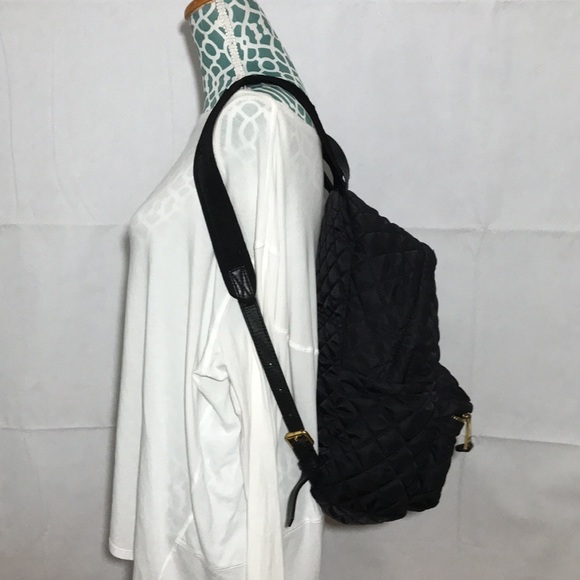 Moschino Black Quilted Nylon Backpack Bag Purse